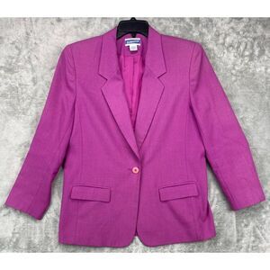 VTG Pendleton Petite Women's Blazer Size 14 Single Button Lined Pockets Lavender